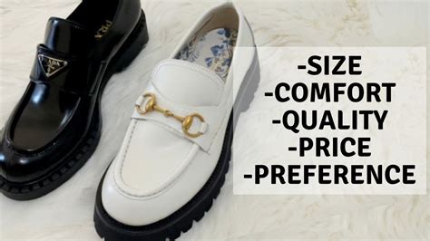 prada or gucci loafers|PRADA vs GUCCI CHUNKY LOAFERS .